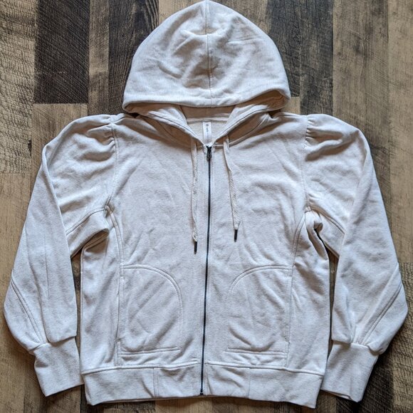 Anthropologie Daily Practice Zip-Up Hoodie Cream French Terry Medium - Picture 2 of 8